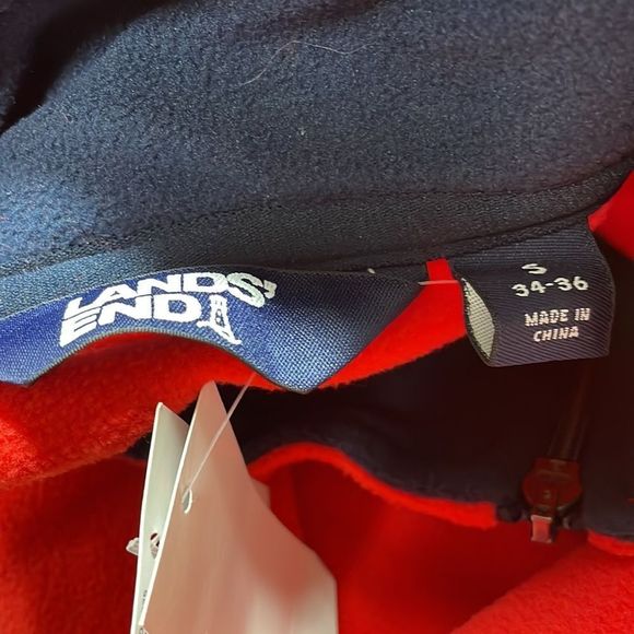 Lands ends 1/4 zipper pull over fleece - Picture 9 of 12